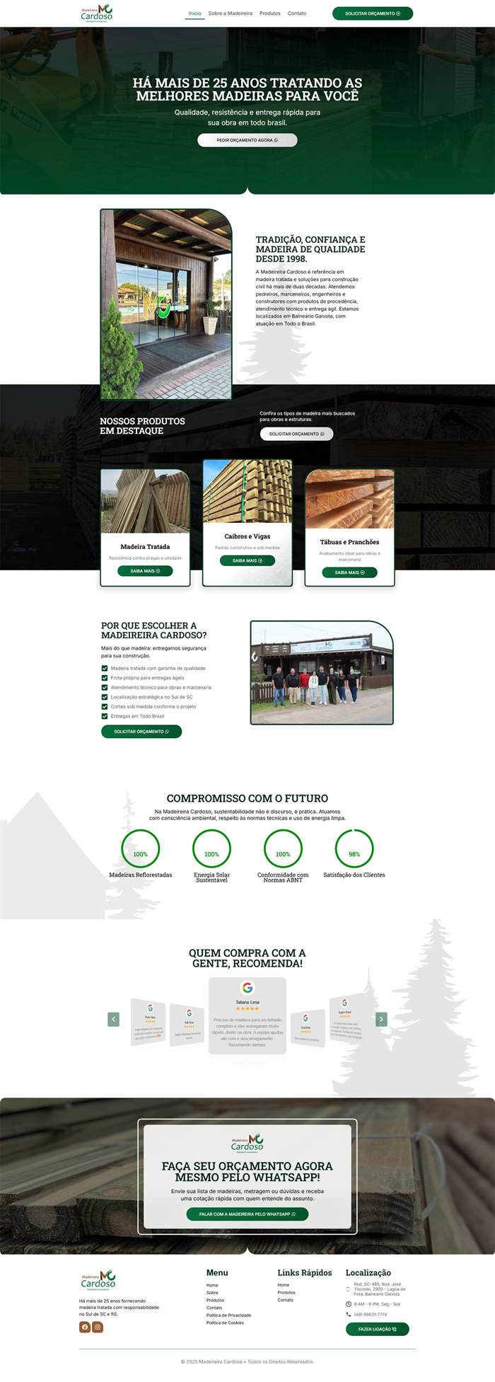 Website Madeireira Cardoso